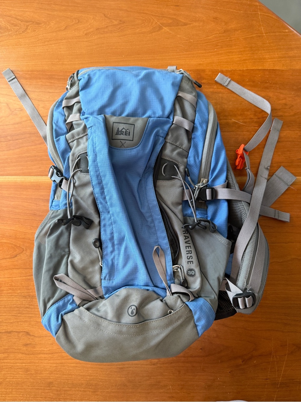 REI Light Blue and Gray Men's Traverse Backpack